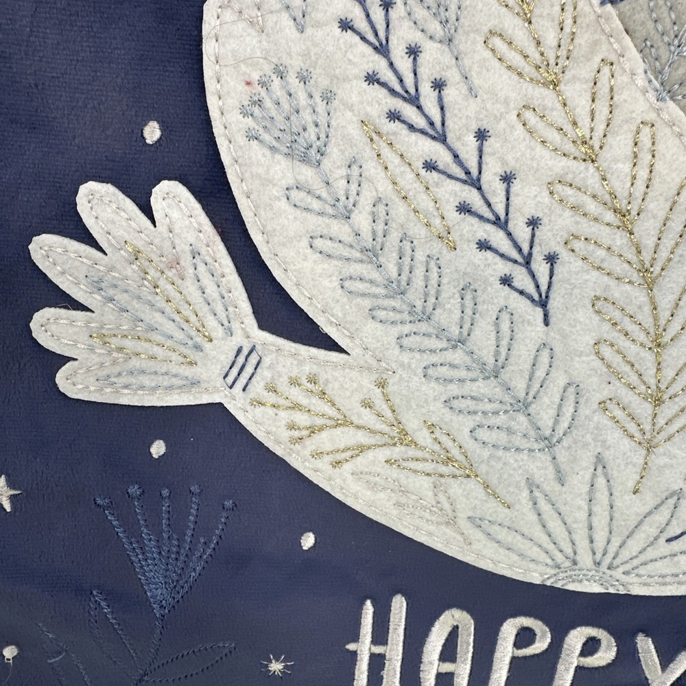 Hanukkah Table Runner Blue White Dove Chanukah Jewish Festival Holiday Embroider - Picture 7 of 9